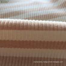 New products GOTS OCS organic cotton blend NATURAL colored cotton,100%COTTON WIDE rib stripe fabric